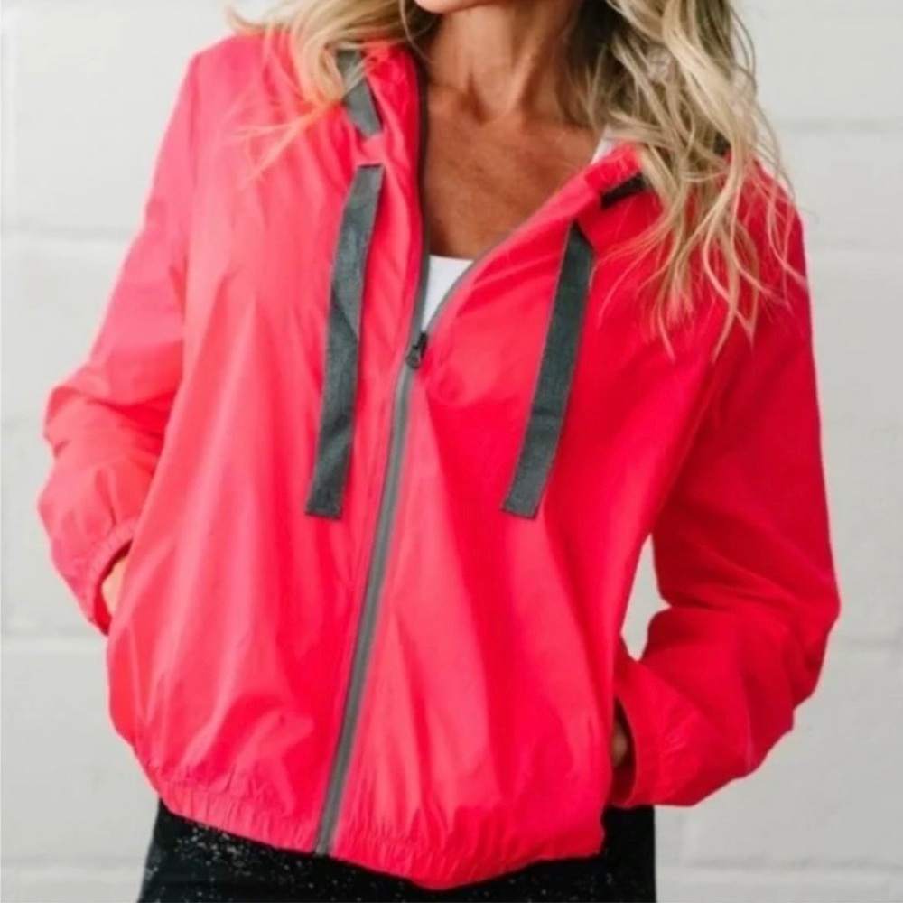2️⃣ for $30  Zyia Hot Pink Hoodie Drawstring Light Windbreaker Jacket